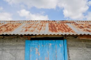 old corrugated asbestos garage roof on Delaware home
