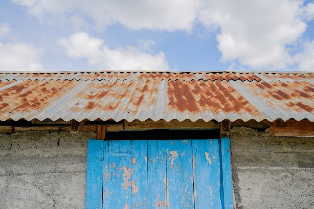 old corrugated asbestos garage roof on Delaware home