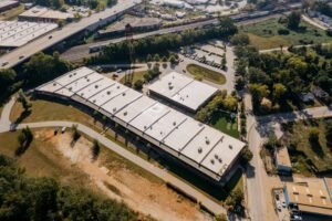 local commercial roofing company aerial view